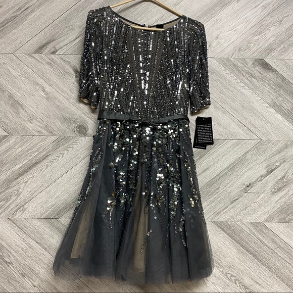 Basix | Black Label Silk Sequin Cocktail Dress 2 - Picture 10 of 13